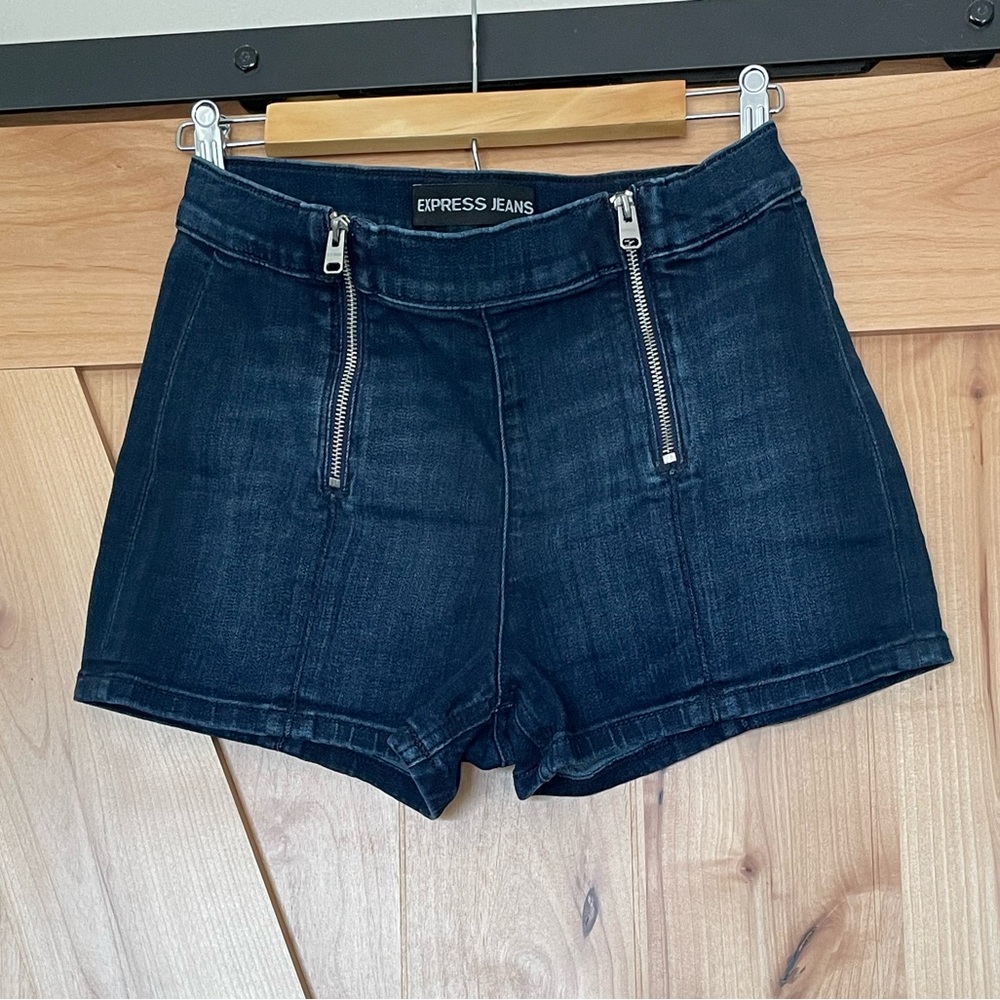 Express Dark Blue Jean Shorts